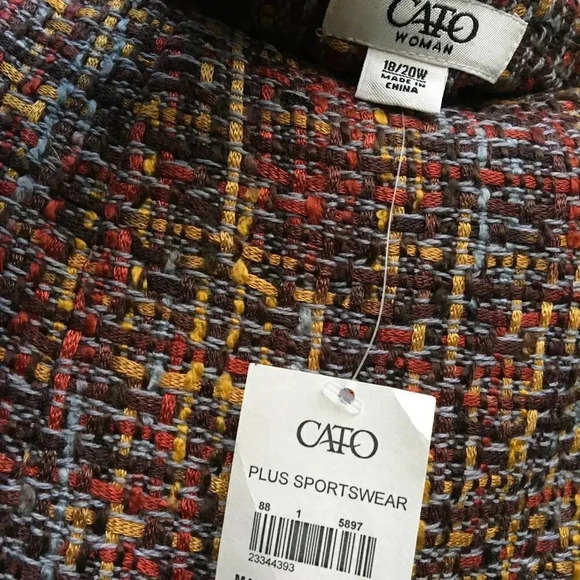 NEW Cato Women’s Plus Size 18/20W Multicolor Woven Tweed Mini Skirt - Picture 3 of 4